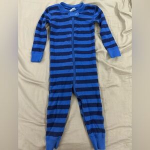 Hanna Andersson Navy and Royal Blue Striped Footless Onsie Size 2T